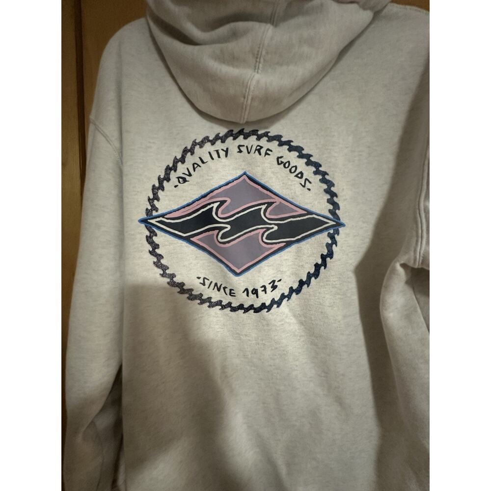 Billabong Hoodie "Quality Surf Goods Since 1973" Front and Back Graphics Size L - Picture 3 of 6